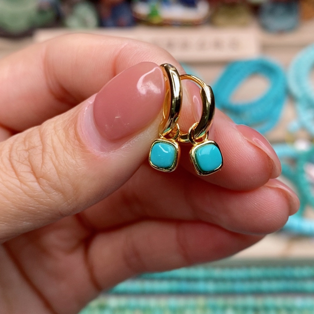 绿松石珠宝奇石银S925镶嵌