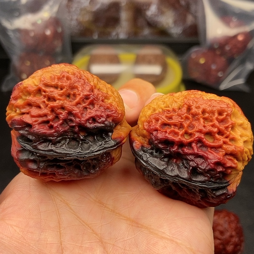 【闪购商品】把件文玩核桃41尺鱼子纹金蟾