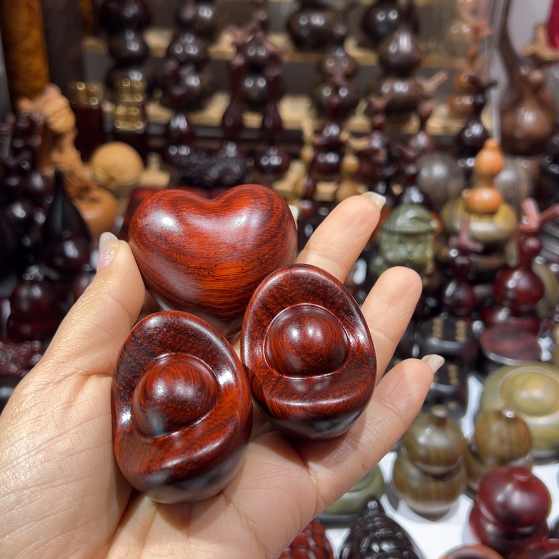 不***生香榧木东非紫檀爱心元宝