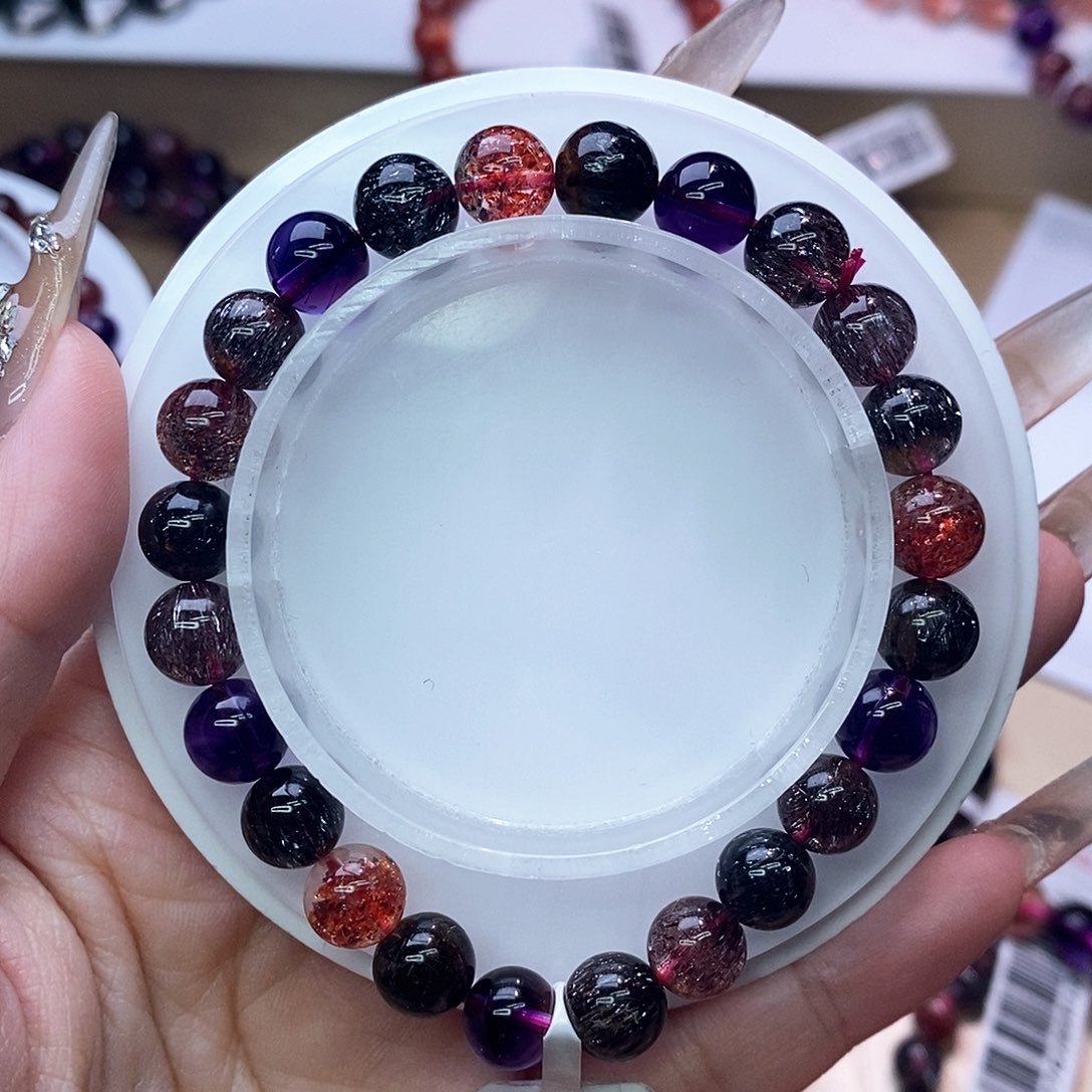 水晶手链未镶嵌黑加仑超七8m+