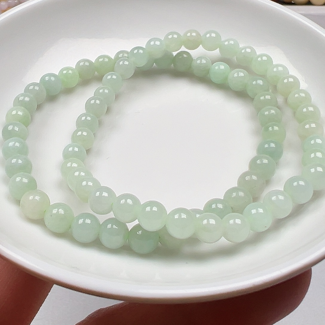 翡翠手链未镶嵌笑*然货主老华