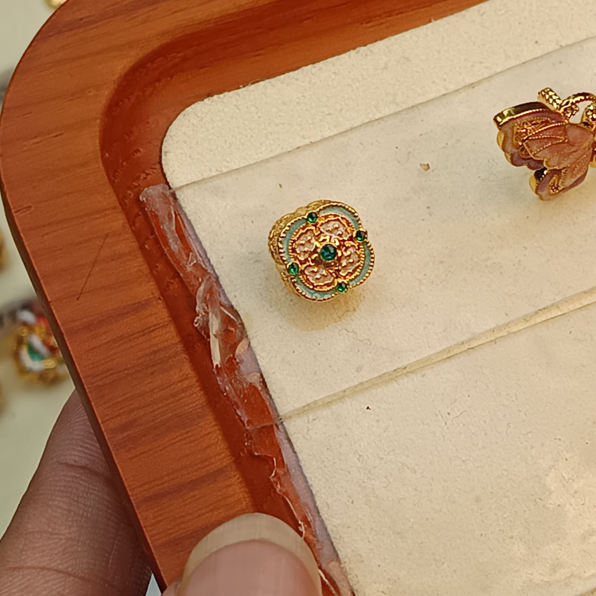 足金999 小方花丝珐琅彩