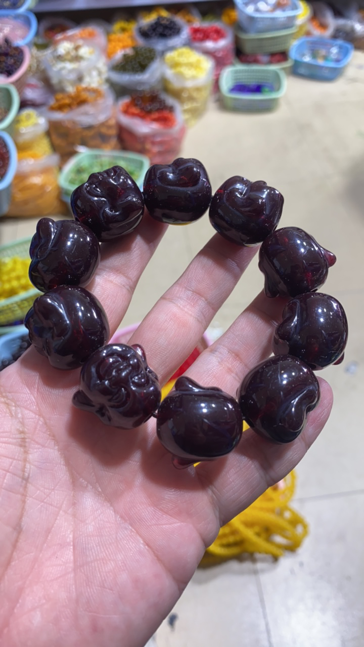 B453   老红珀佛公手串