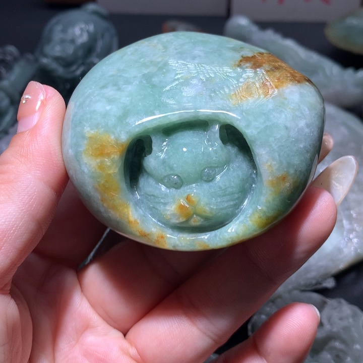 翡翠未镶嵌颈饰保真天然A货翡翠