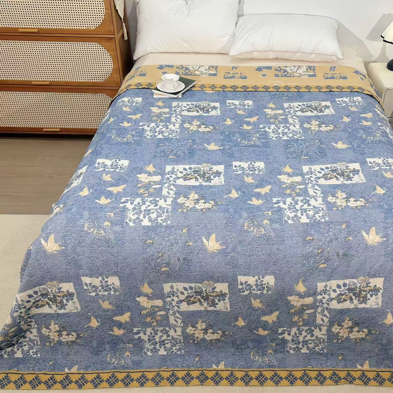 【娜莎保罗】简约高端柔软舒适雨露汉麻床盖（声声慢 230*250）