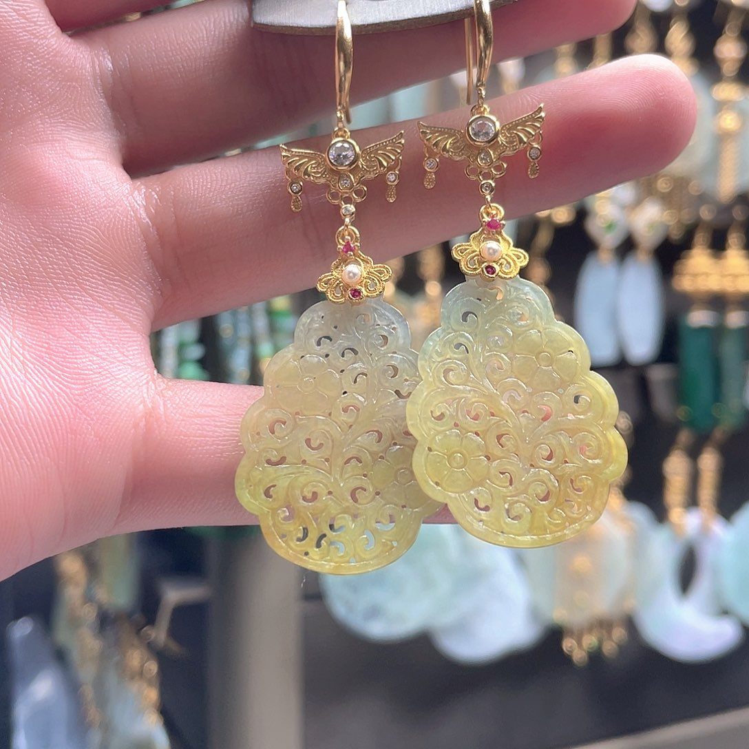 翡翠未镶嵌耳饰翡翠