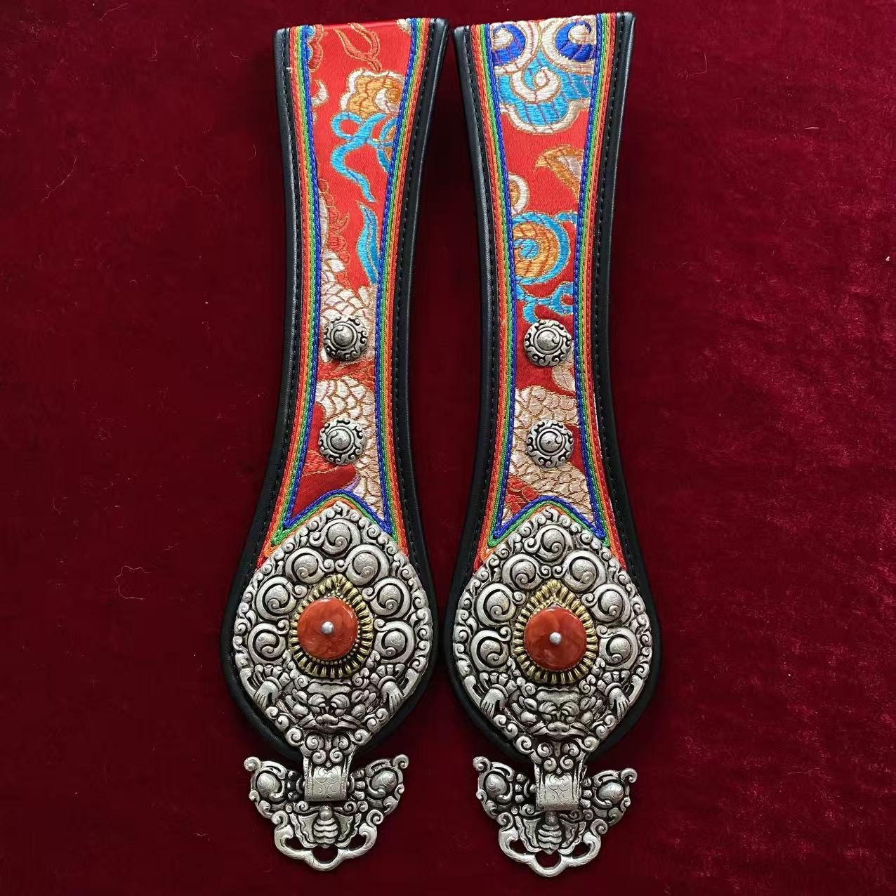 25新款藏族特色手工白铜镀银纯黄铜时尚百搭精品爆款长35宽8厘米