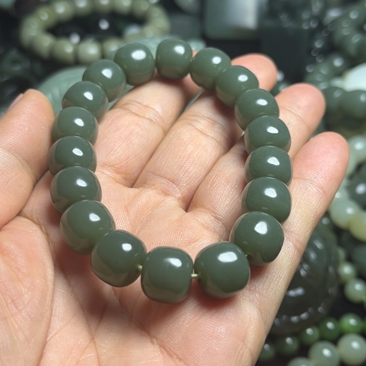 和田玉手串未镶嵌小*粒11/12