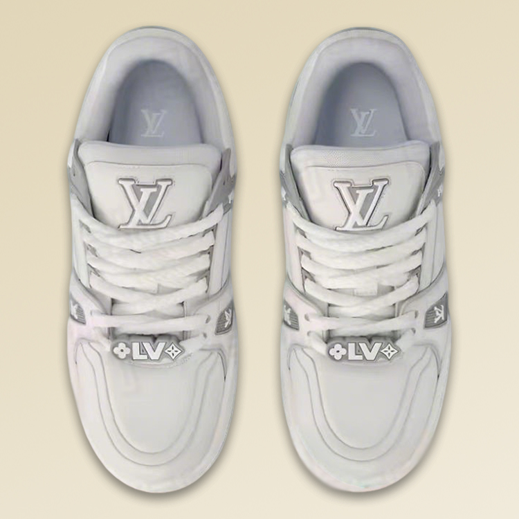 99新 LouisVuitton/路易威登 牛皮革标识珠饰点缀低帮板鞋 