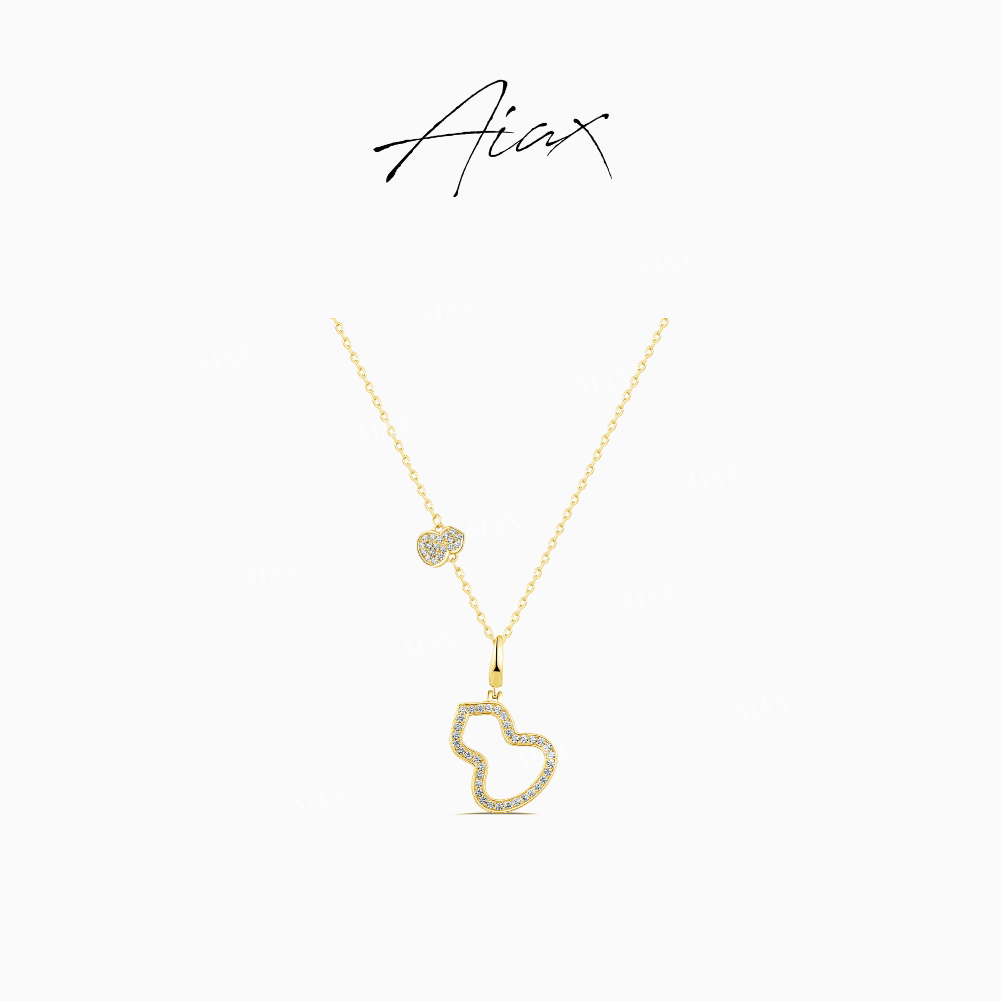 坠链均925银合成锆石 AIAX 小众设计师百搭镂空葫芦项链TSJ9317