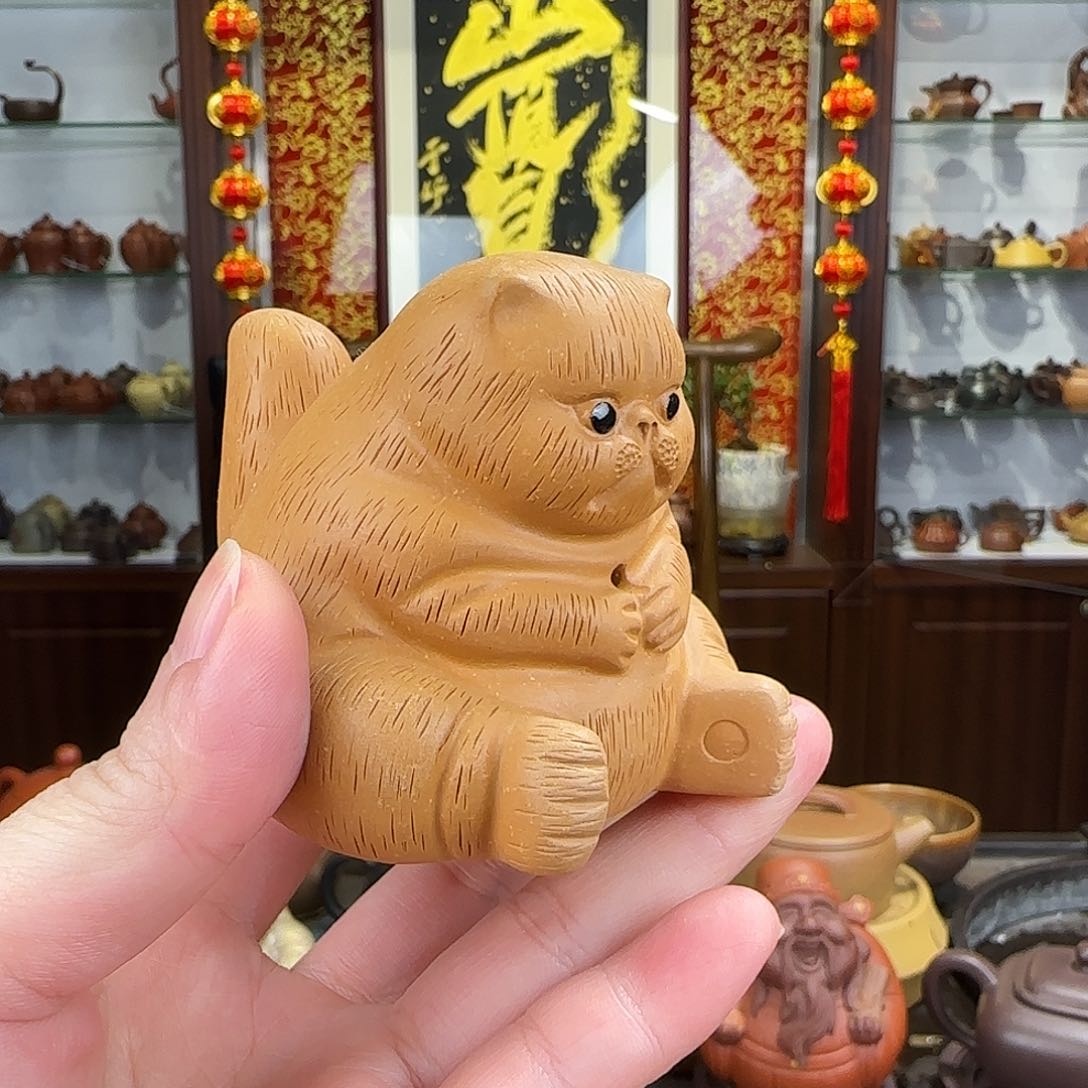 紫砂茶壶加菲猫段泥