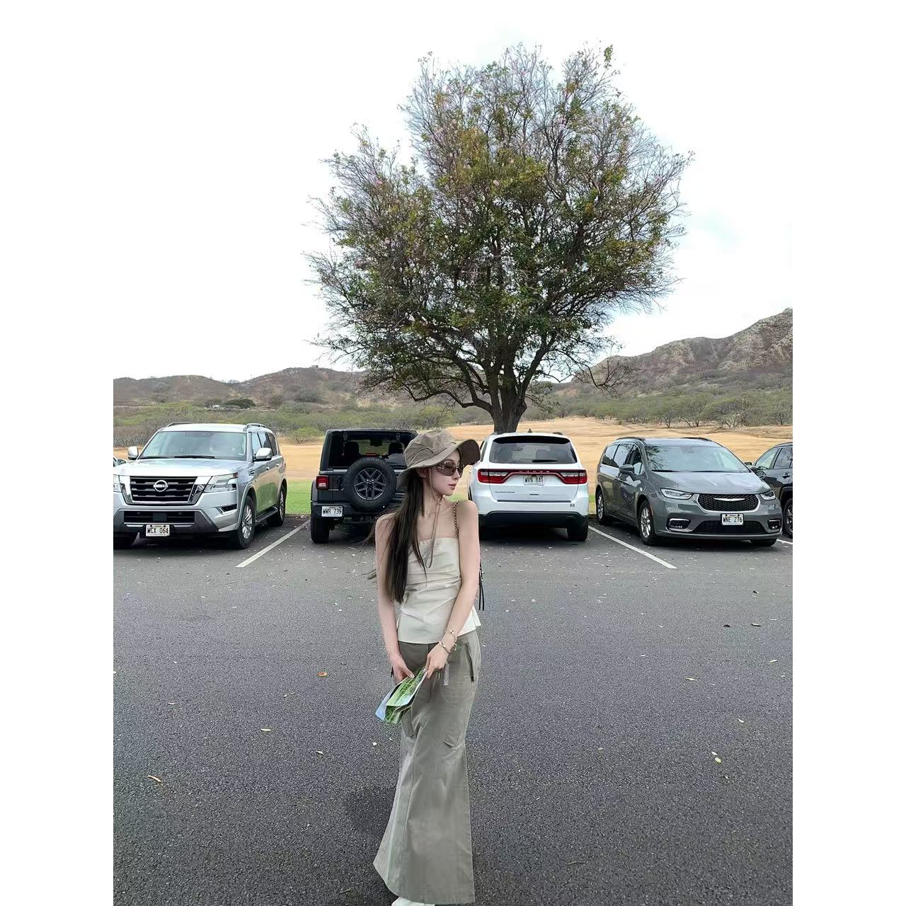 徐秋阳   自在节奏   春季新款百搭时尚休闲显瘦显白裙子9801