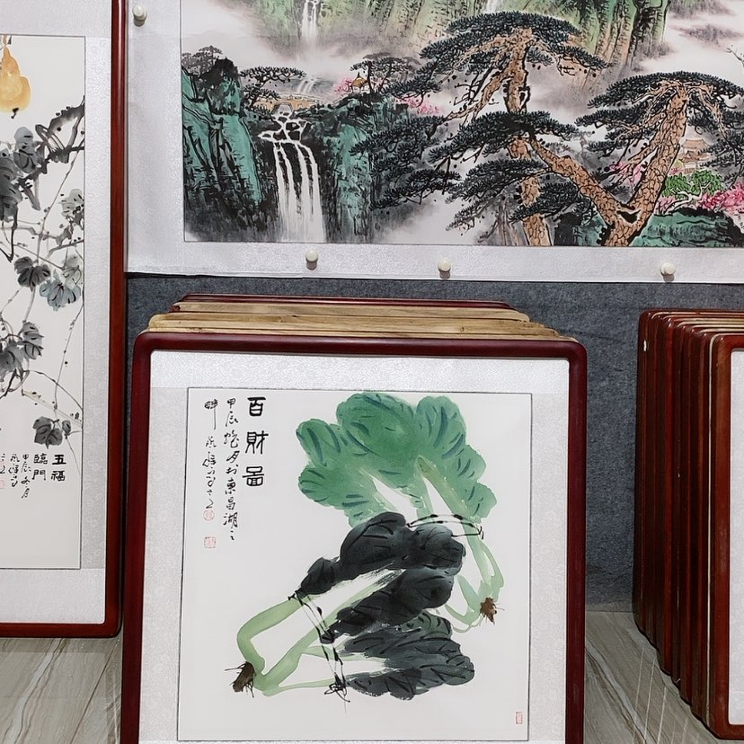【闪购商品】国画书画作品带框65×65厘米