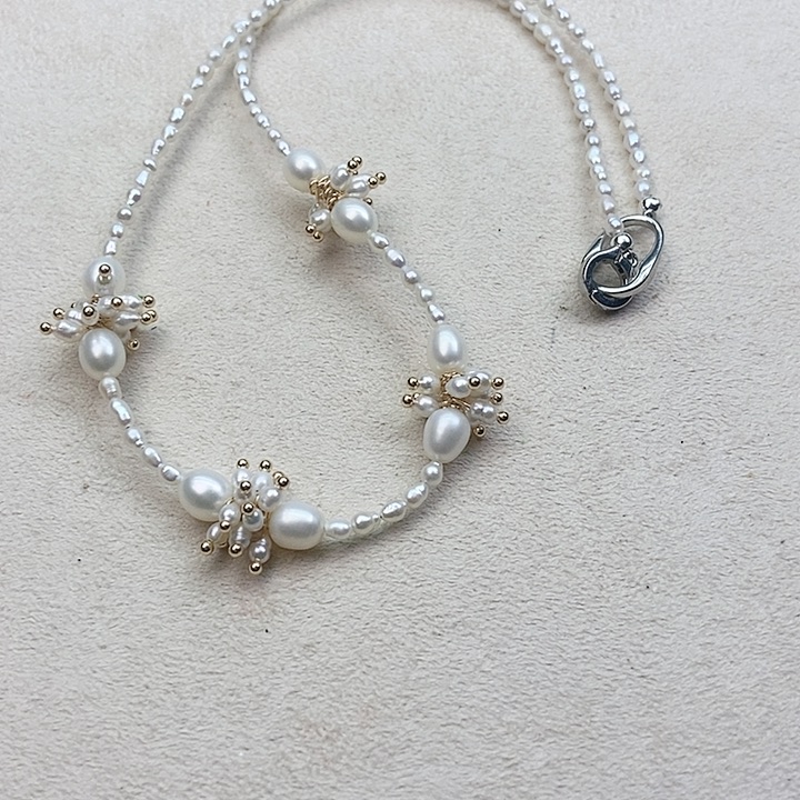 淡水珍珠颈饰银S925镶嵌