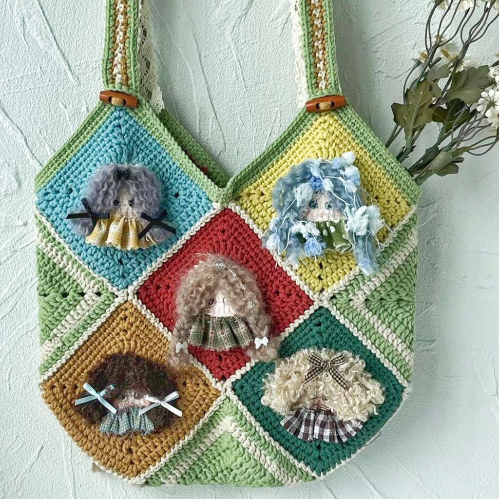 小女孩钩针包包材料（非成品）包送朋友闺蜜（视频教程+电子图解）