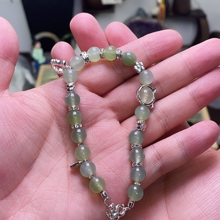 合金蛇纹石玉手链