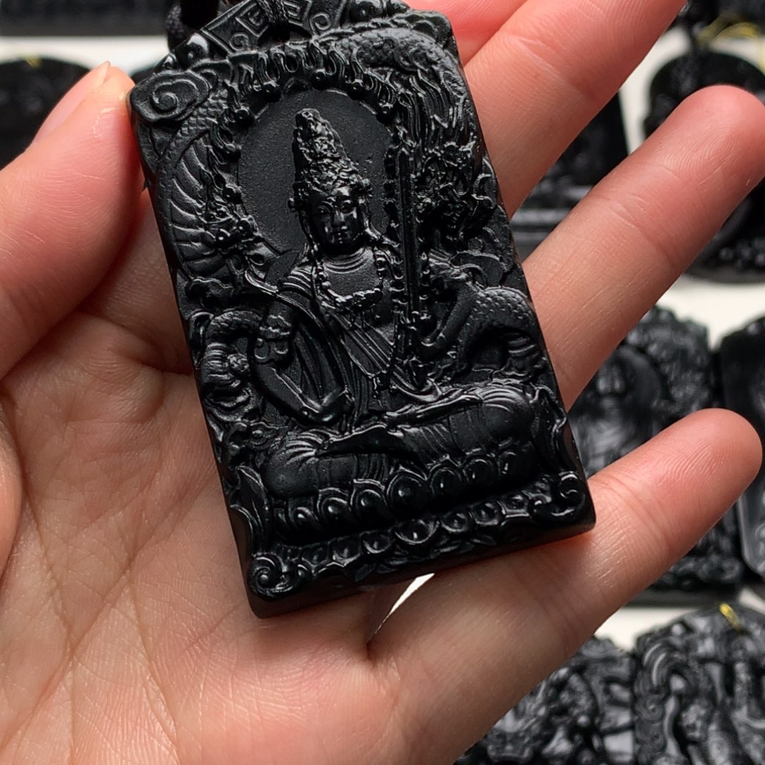 天然缅甸a货钢琴黑挂件