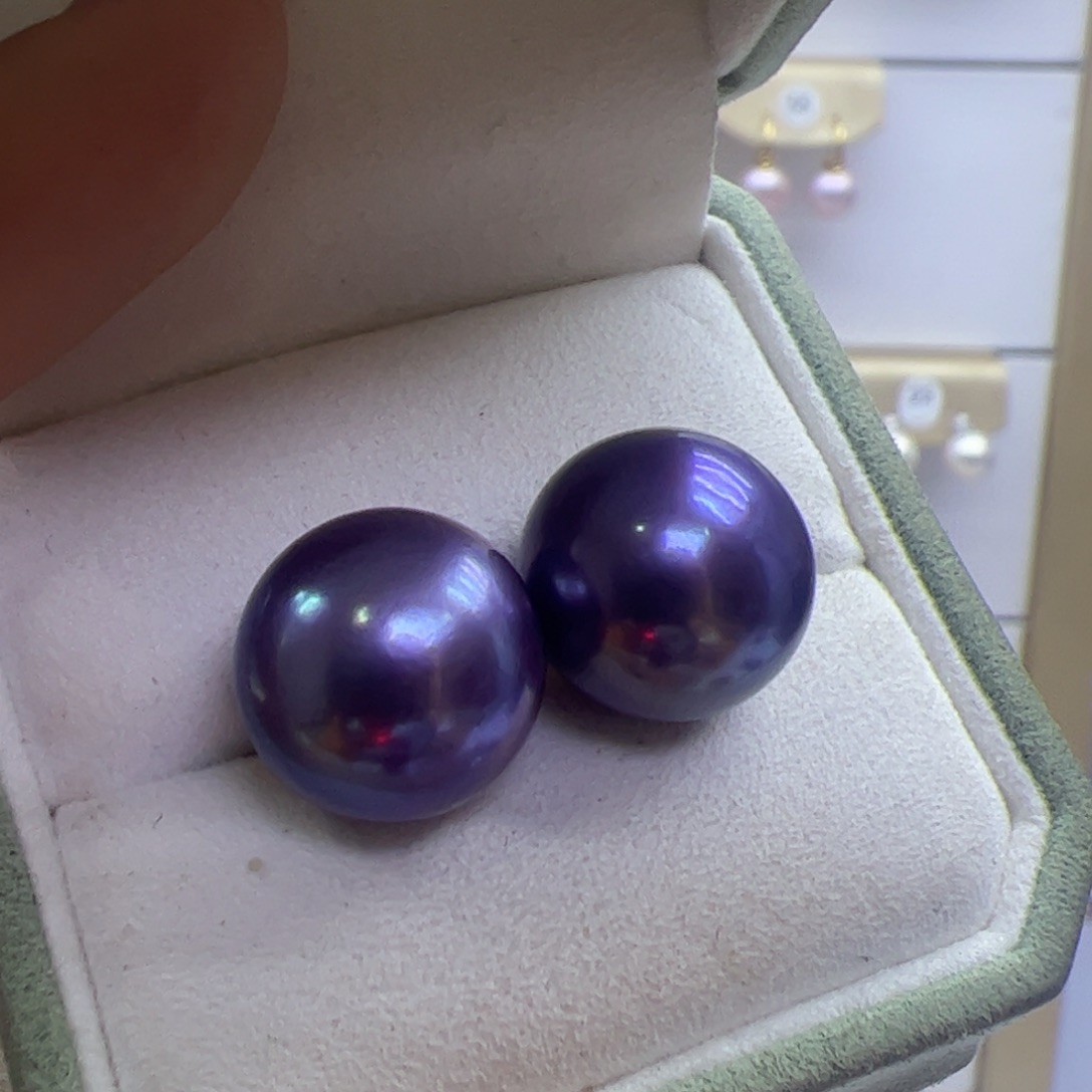 淡水珍珠耳饰银S925镶嵌