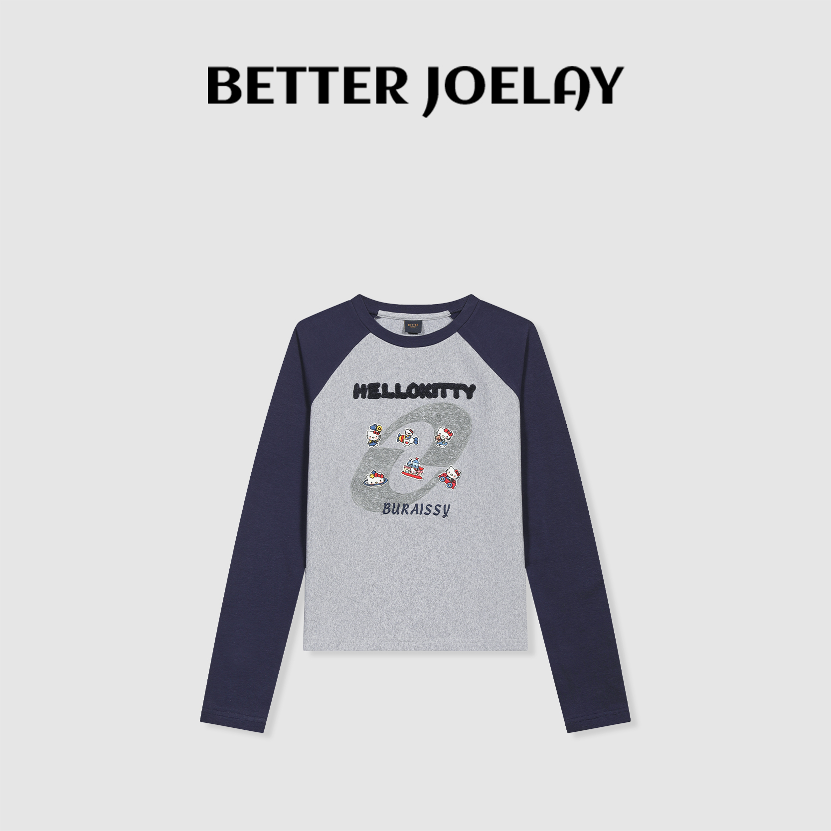 BETTER JOELAY-【环球日记】时尚百搭休闲T恤长袖慵懒简约KH1283 