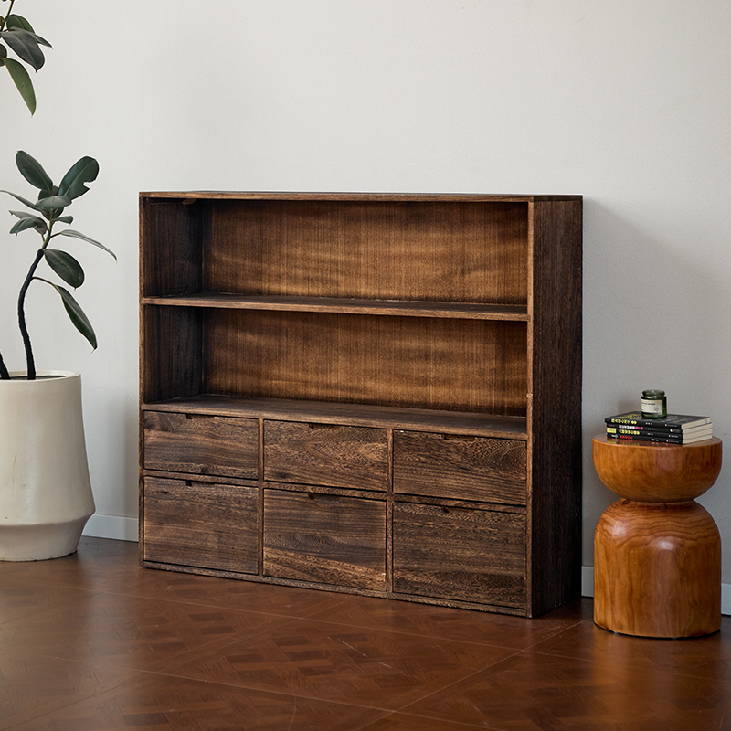 120*30*103书柜斗柜储物柜书架美式边柜北欧简约置物架