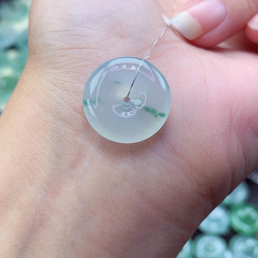 翡翠颈饰未镶嵌38尺寸18.4-5.3