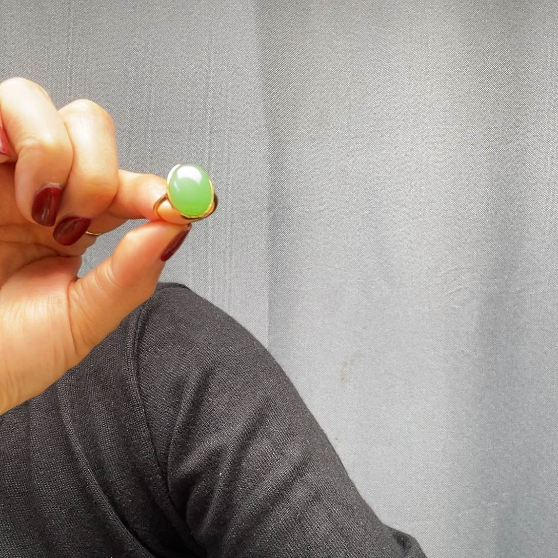 和田玉戒指银S925镶嵌