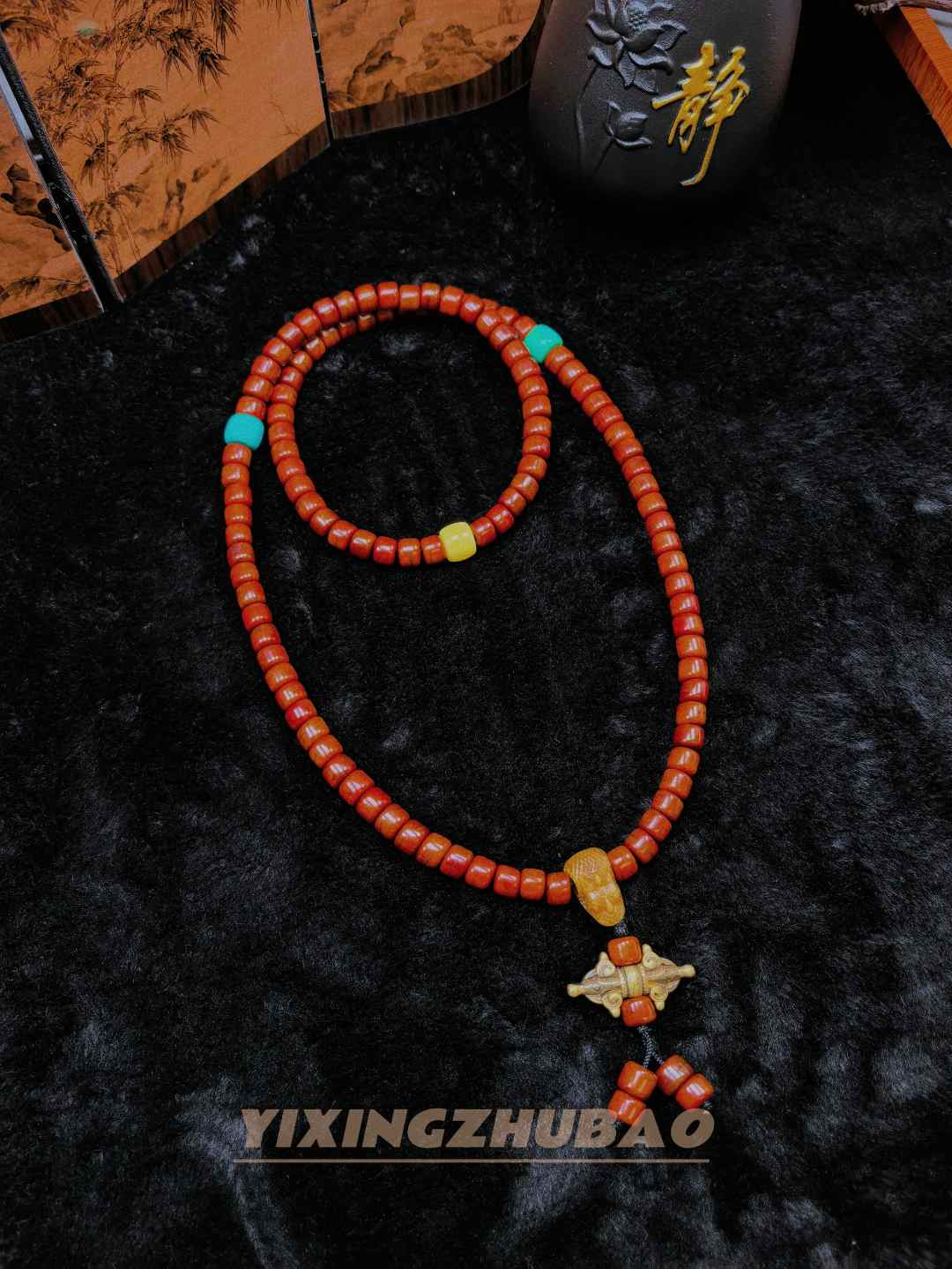 非金属珐琅项链 经典藏式高端108粒M