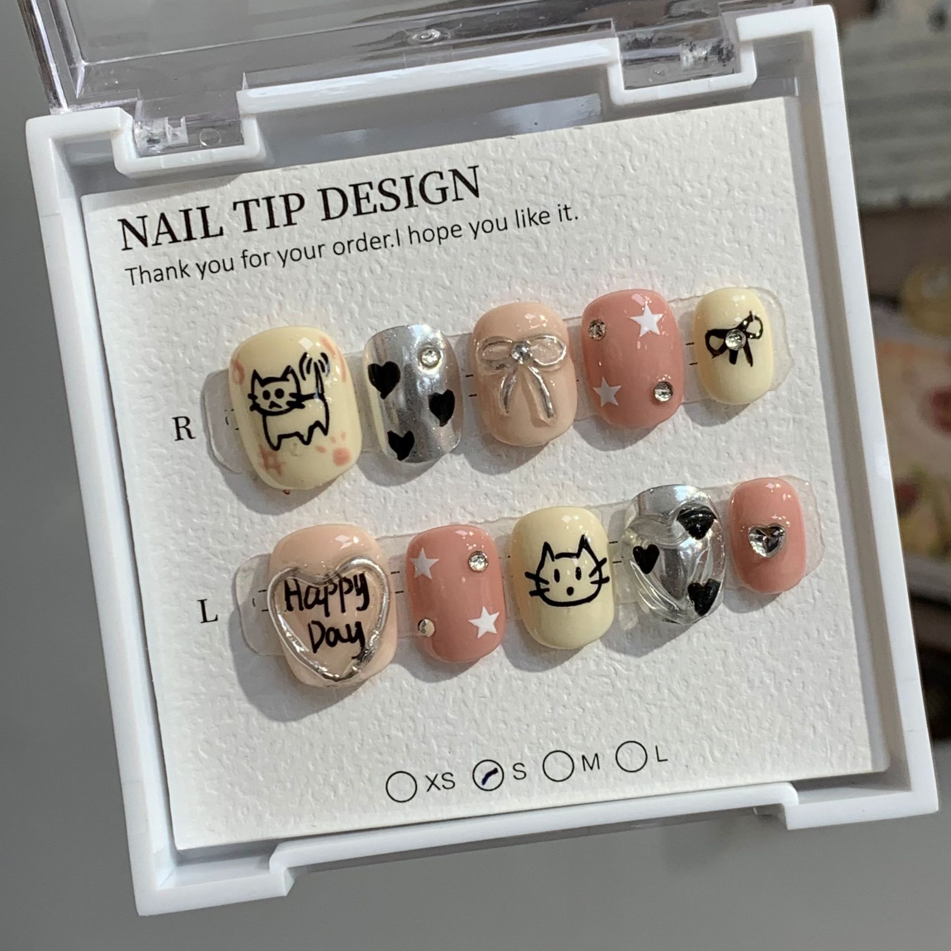 手工穿戴甲高货精品猫咪AB款马卡龙色美甲片短短t美妆穿戴甲摆摊