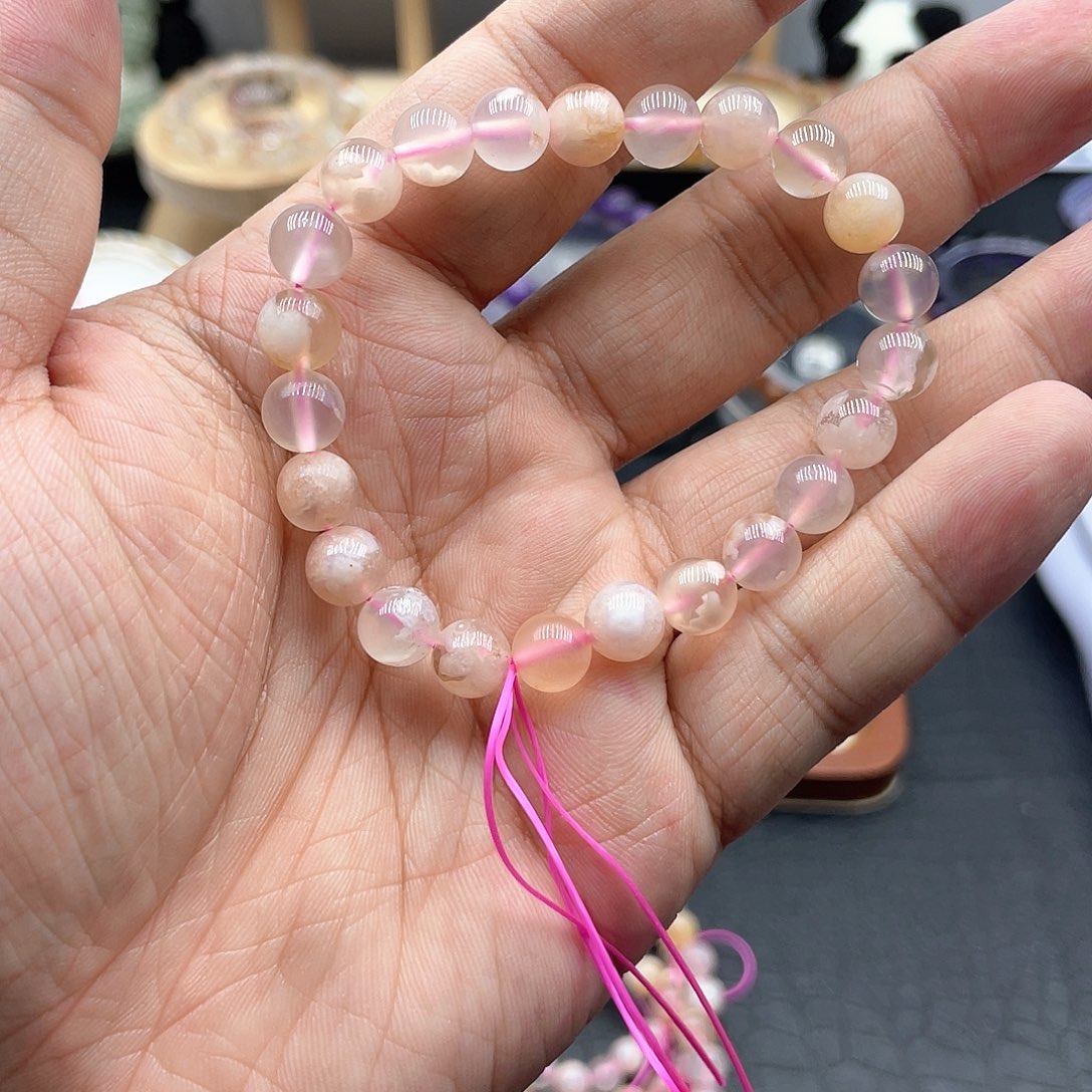 水晶手链未镶嵌樱花玛瑙