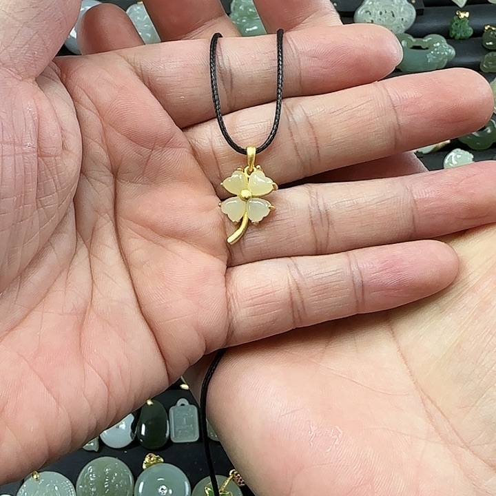 和田玉吊坠(不含链)银S925镶嵌