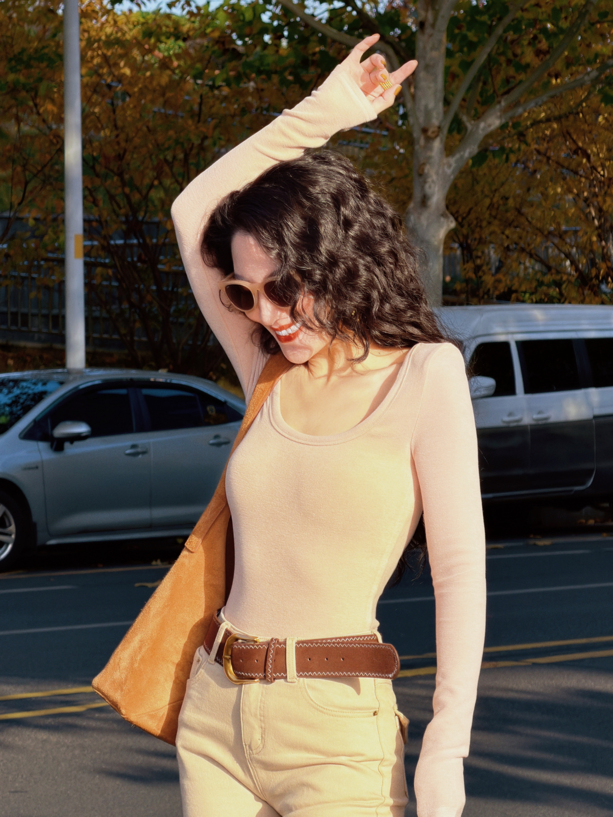 MIRROR 【涛姐精选】 阳光女孩磨毛方领加绒长袖打底T恤