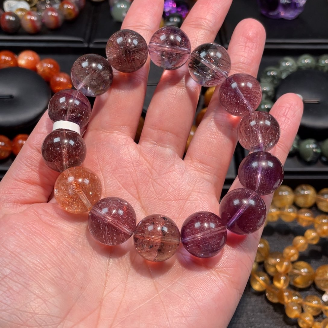 水晶手链未镶嵌如*超七16mm