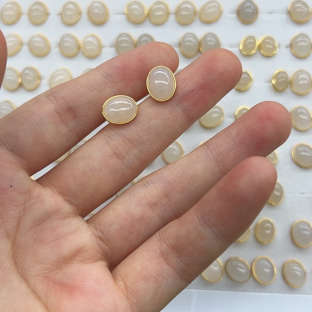 银S925镶嵌和田玉耳饰