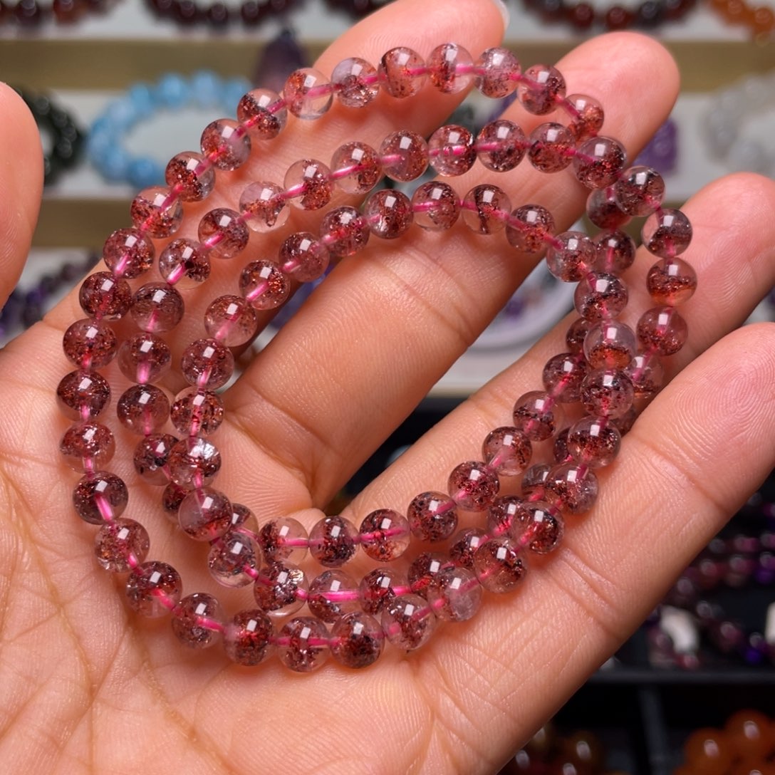 水晶手链未镶嵌金草莓6+m