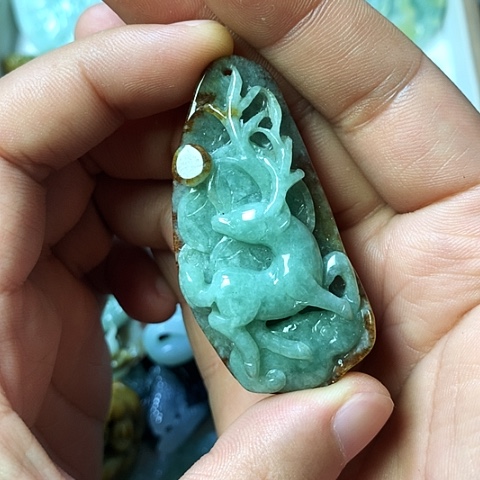 翡翠未镶嵌颈饰天然