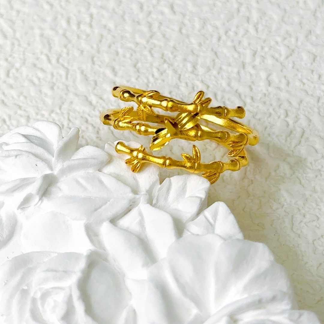  精工竹节戒指-304