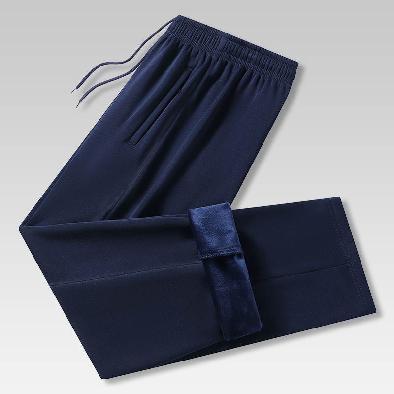 冬季加绒直筒校裤秋冬加绒加厚校服裤子藏蓝色白杠男女生学生通用