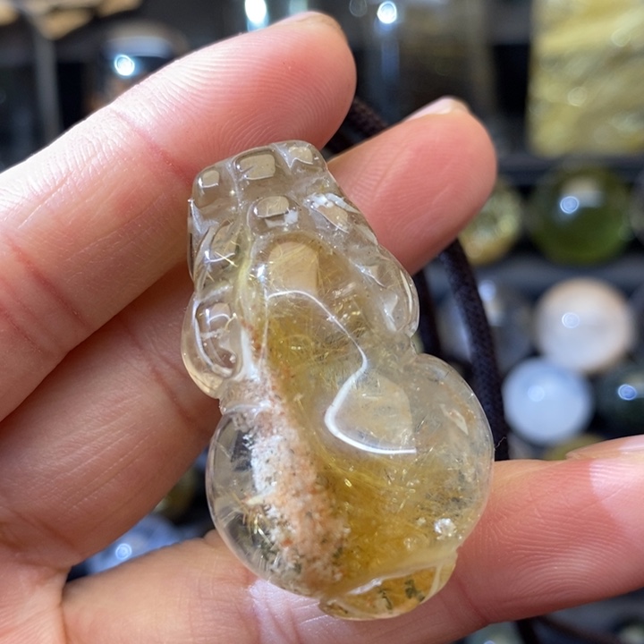 【闪购商品】水晶天然发晶貔貅吊坠摆件未镶嵌