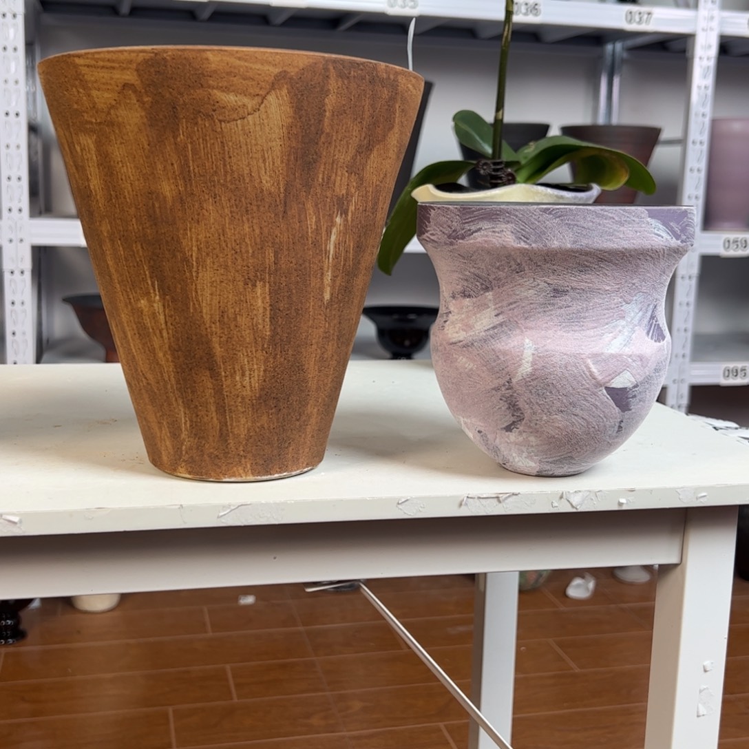 用***0两个景德镇手工花盆