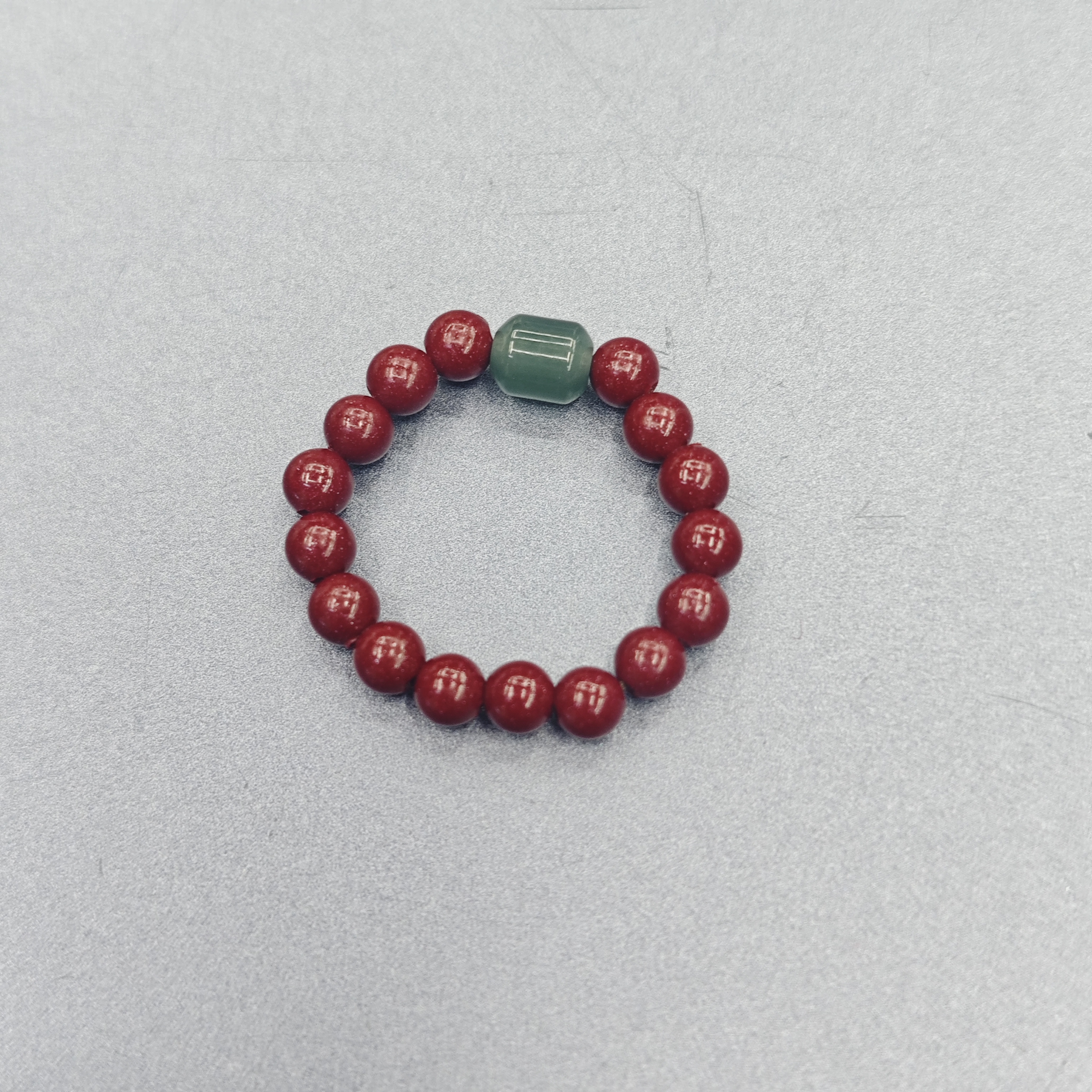 含辰砂工艺品朱砂蓝水戒指7772