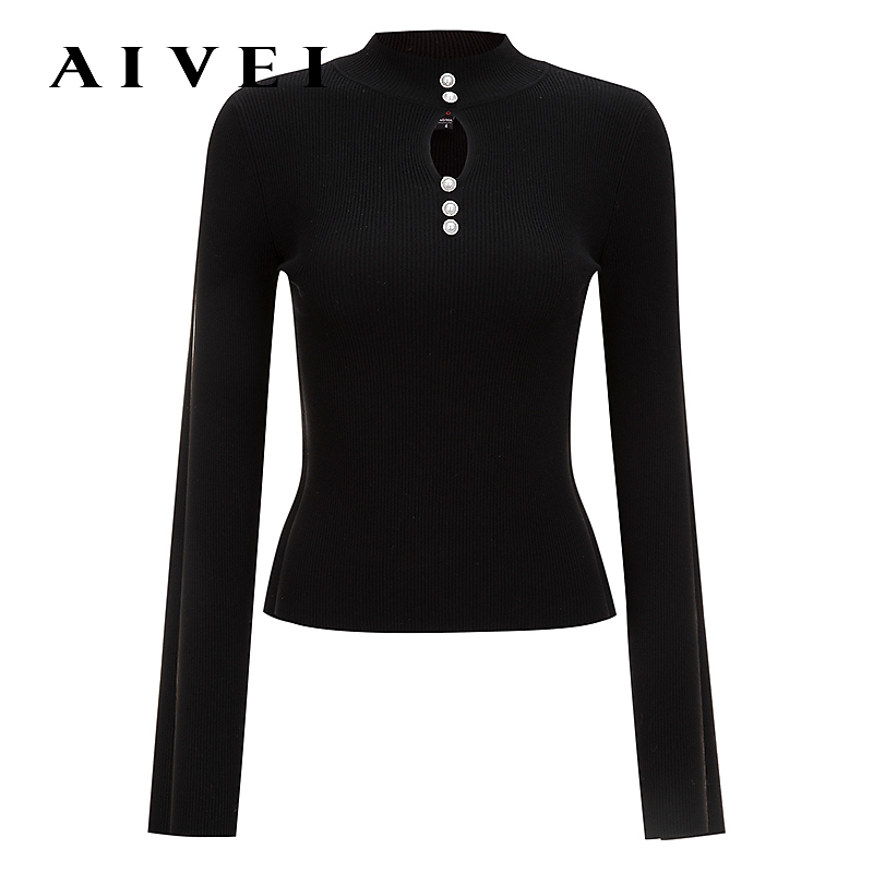 【陈大可专属】AIVEI半高领打底衫复古慵懒风毛针织衫Q06W0002