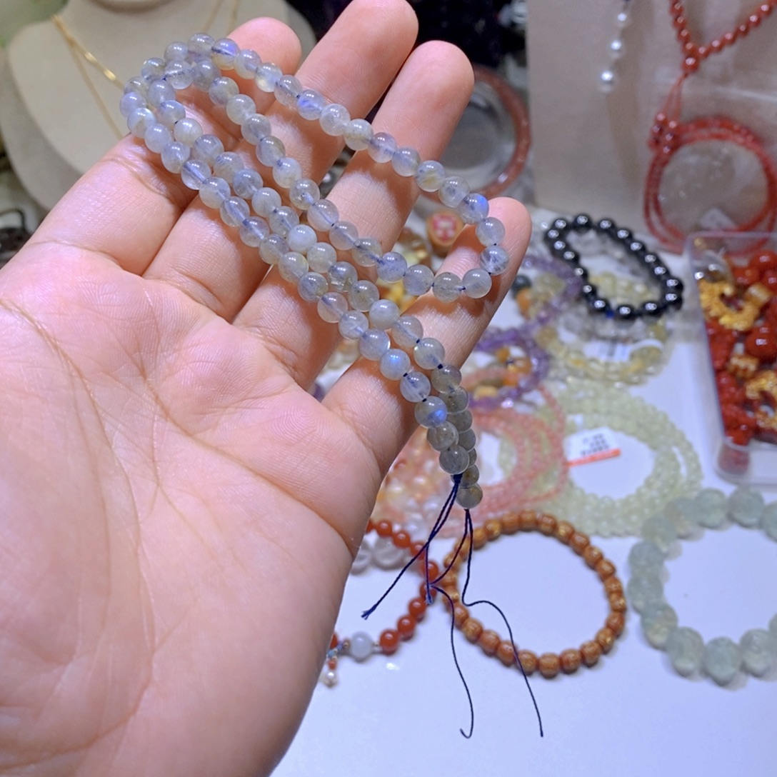 未镶嵌手链水晶灰半成品一条