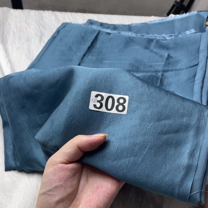 混纺棉308高货深蓝竹节棉缎2米