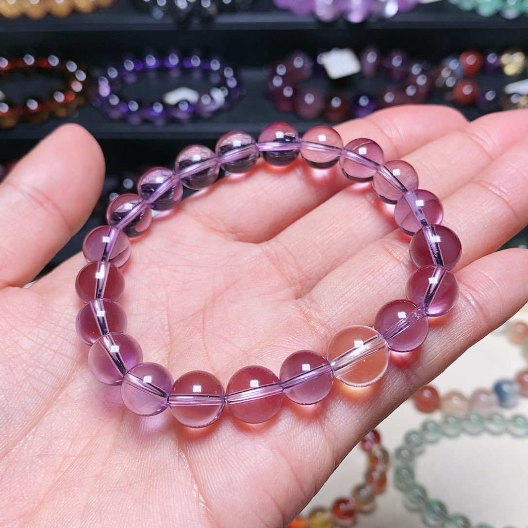 水晶手串未镶嵌紫水晶9.2