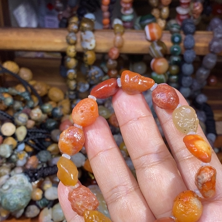 玛瑙/玉髓珠宝半成品未镶嵌风**虹