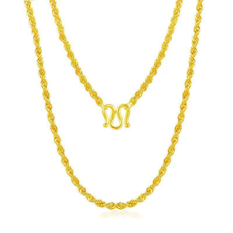 铜合金项链 爆款女士项链气质麻花链时尚锁骨链50cm