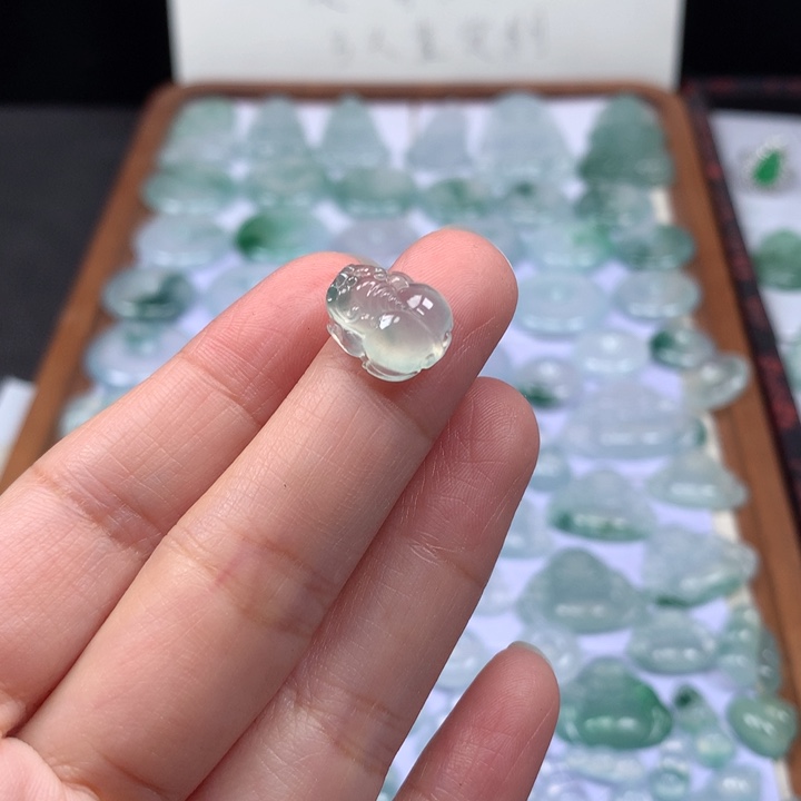 颈饰未镶嵌翡翠冰种晴底飘花貔貅