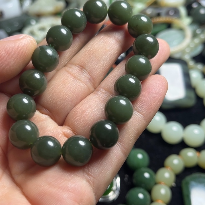 和田玉手串未镶嵌12