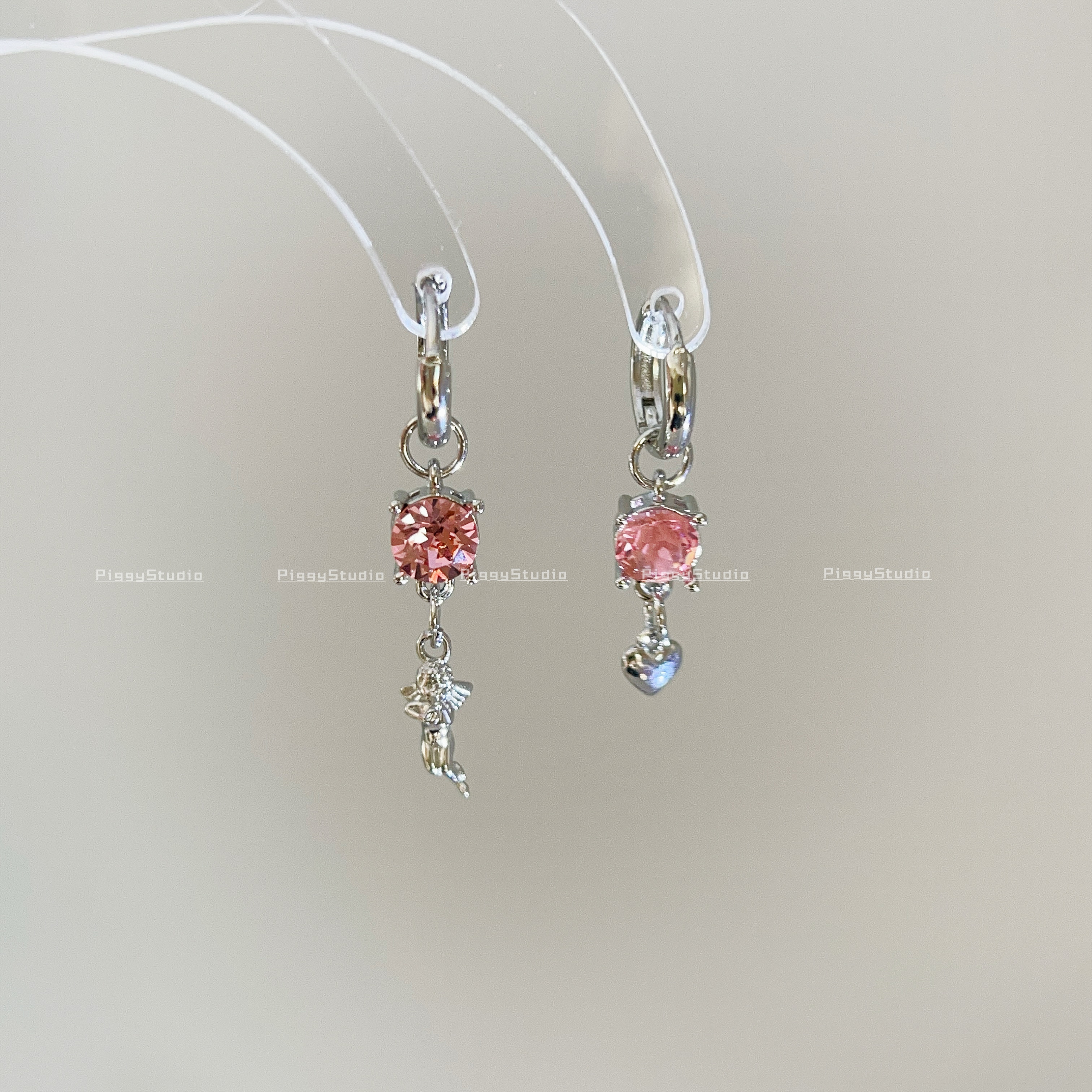 铜合金耳饰 爱心耳扣丘比特爱心耳环2025新款爆款高级感