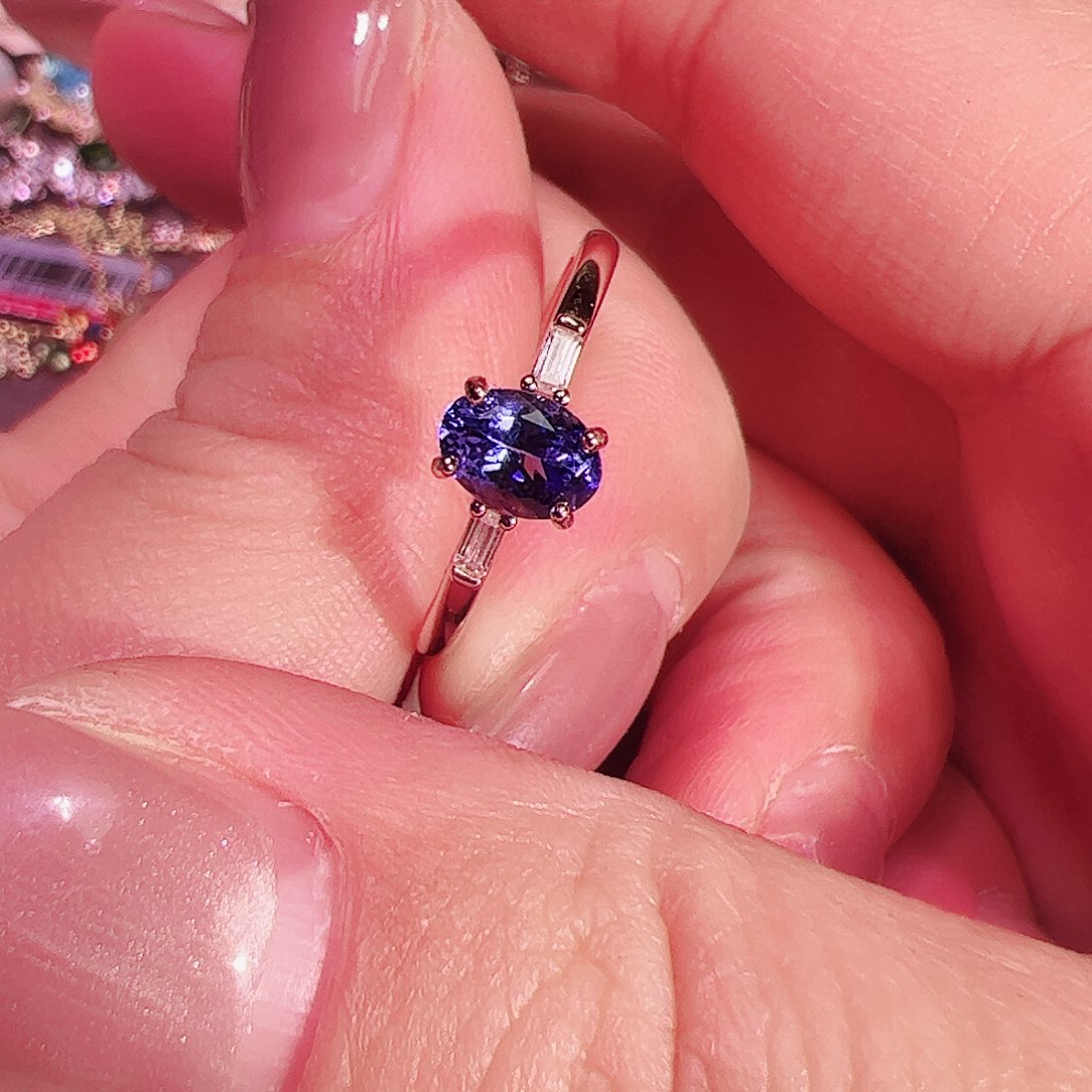 坦桑石戒指银S925镶嵌